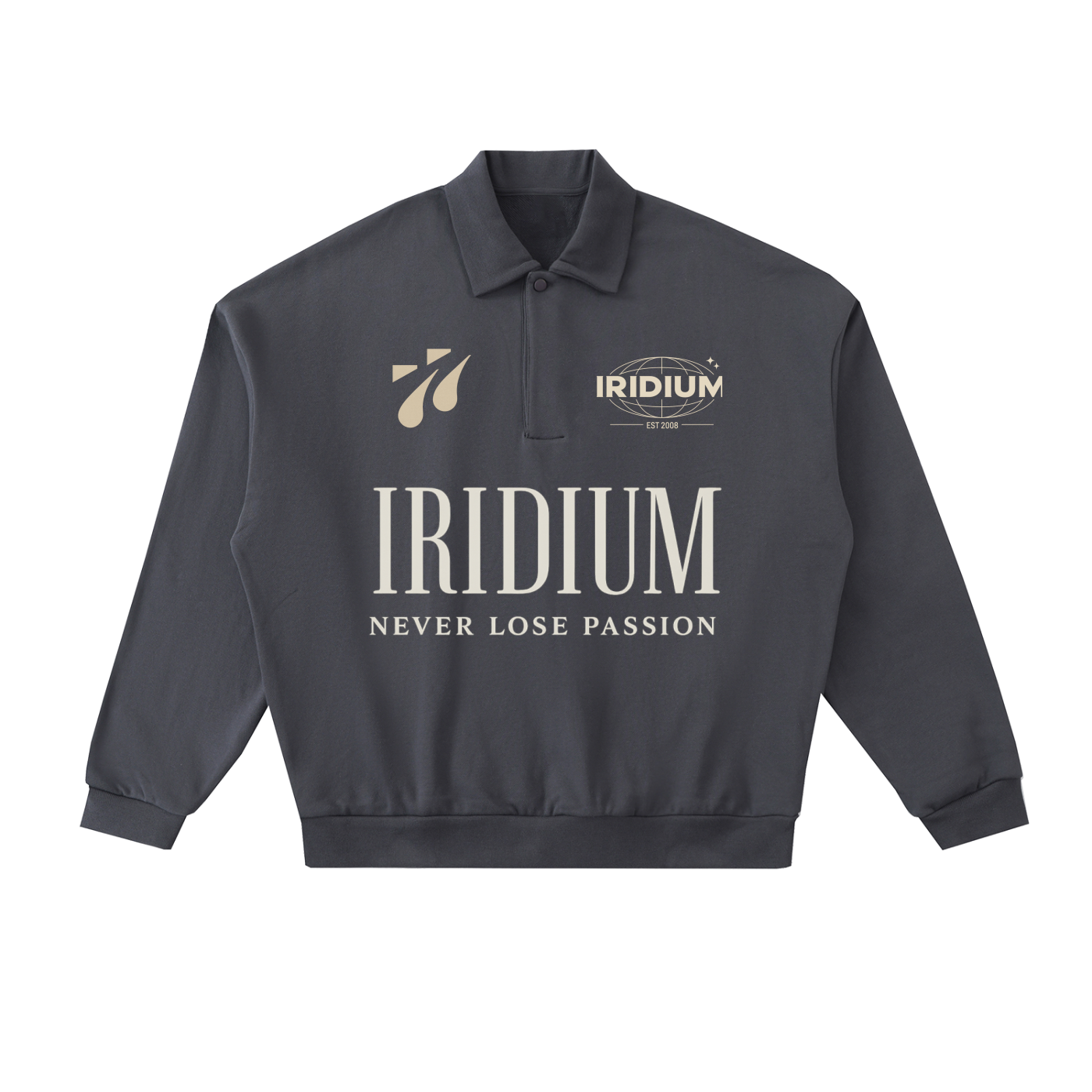 Iridium  Fleece Polo Sweatshirt