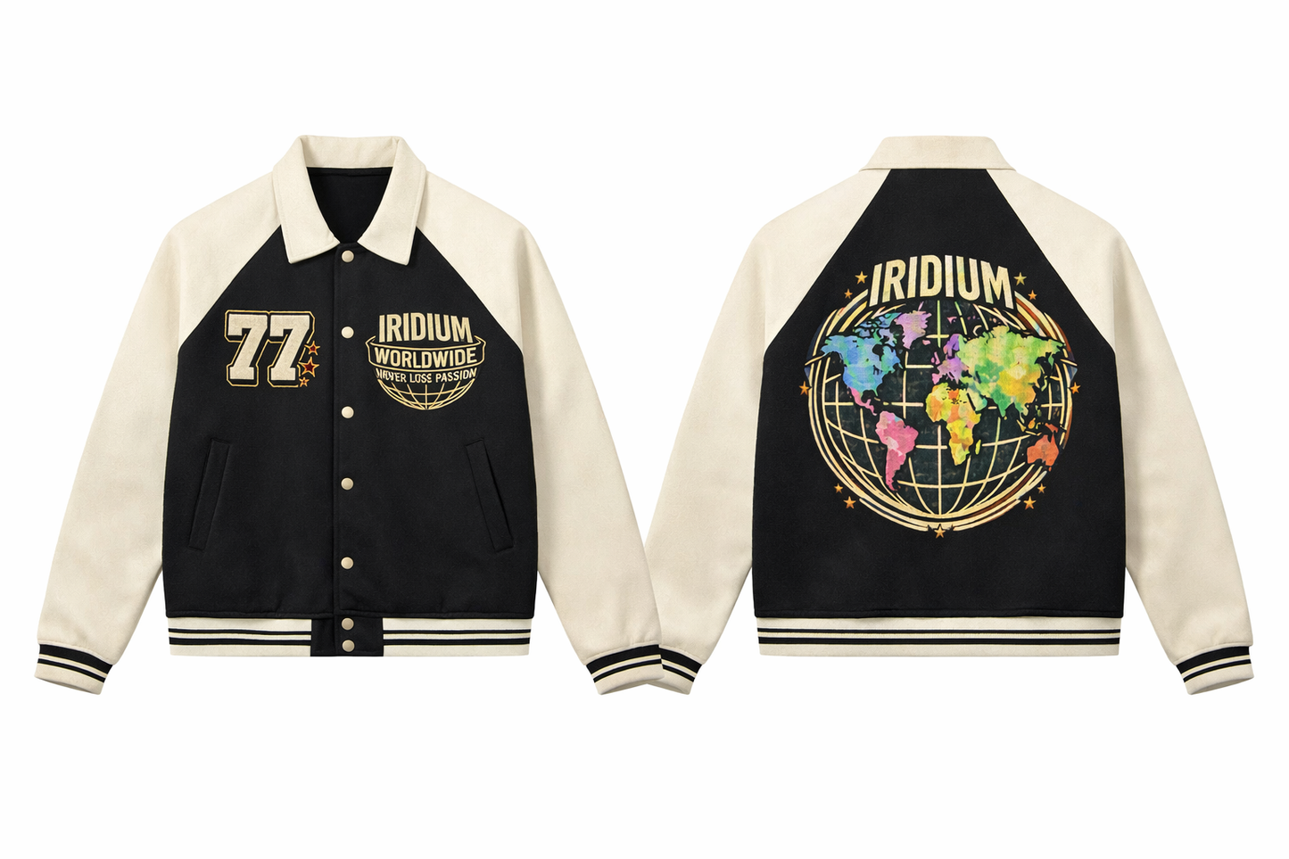 worldwide Raglan Sleeve Baseball Jacket