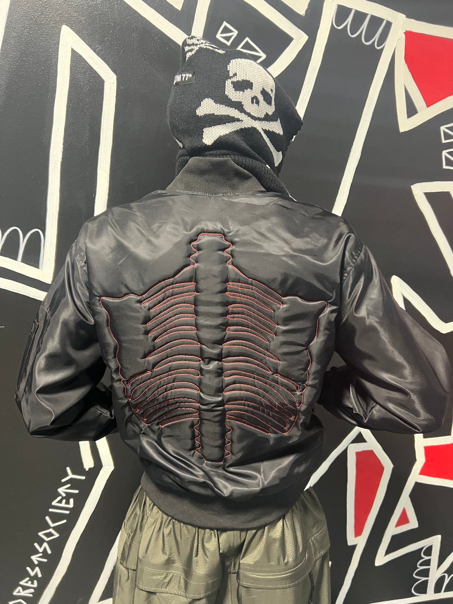 Red Skeleton Bomber Jacket