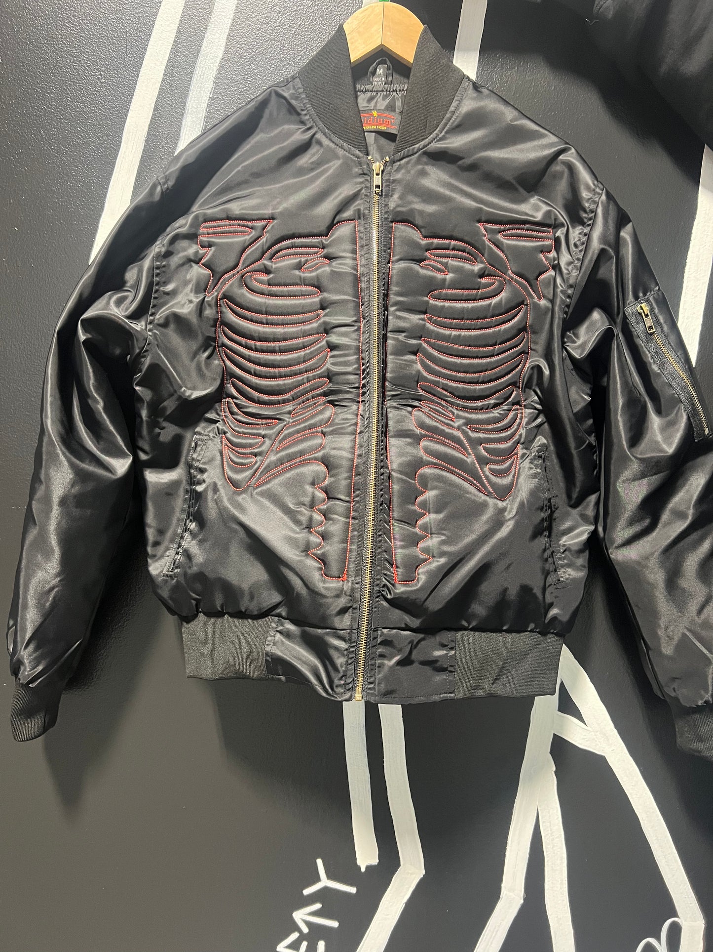 Red Skeleton Bomber Jacket