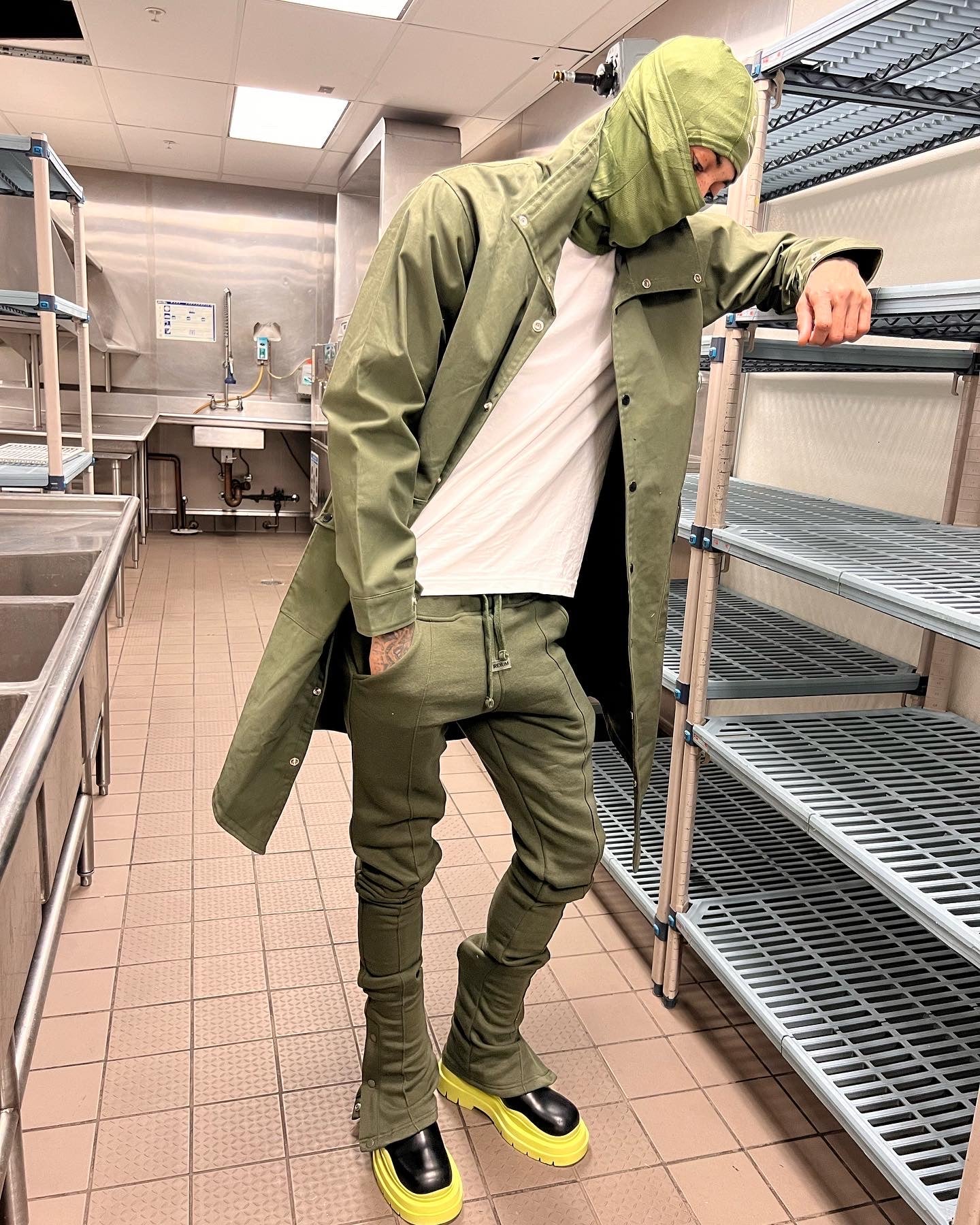 Khaki V Trench Coat