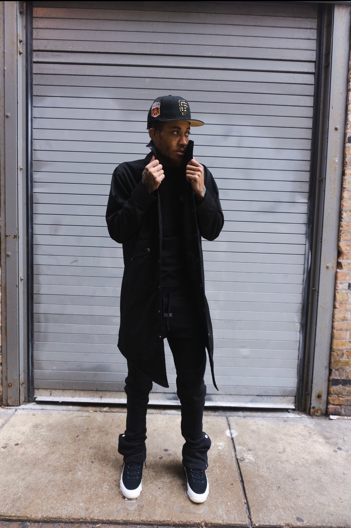 Black V Trench Coat
