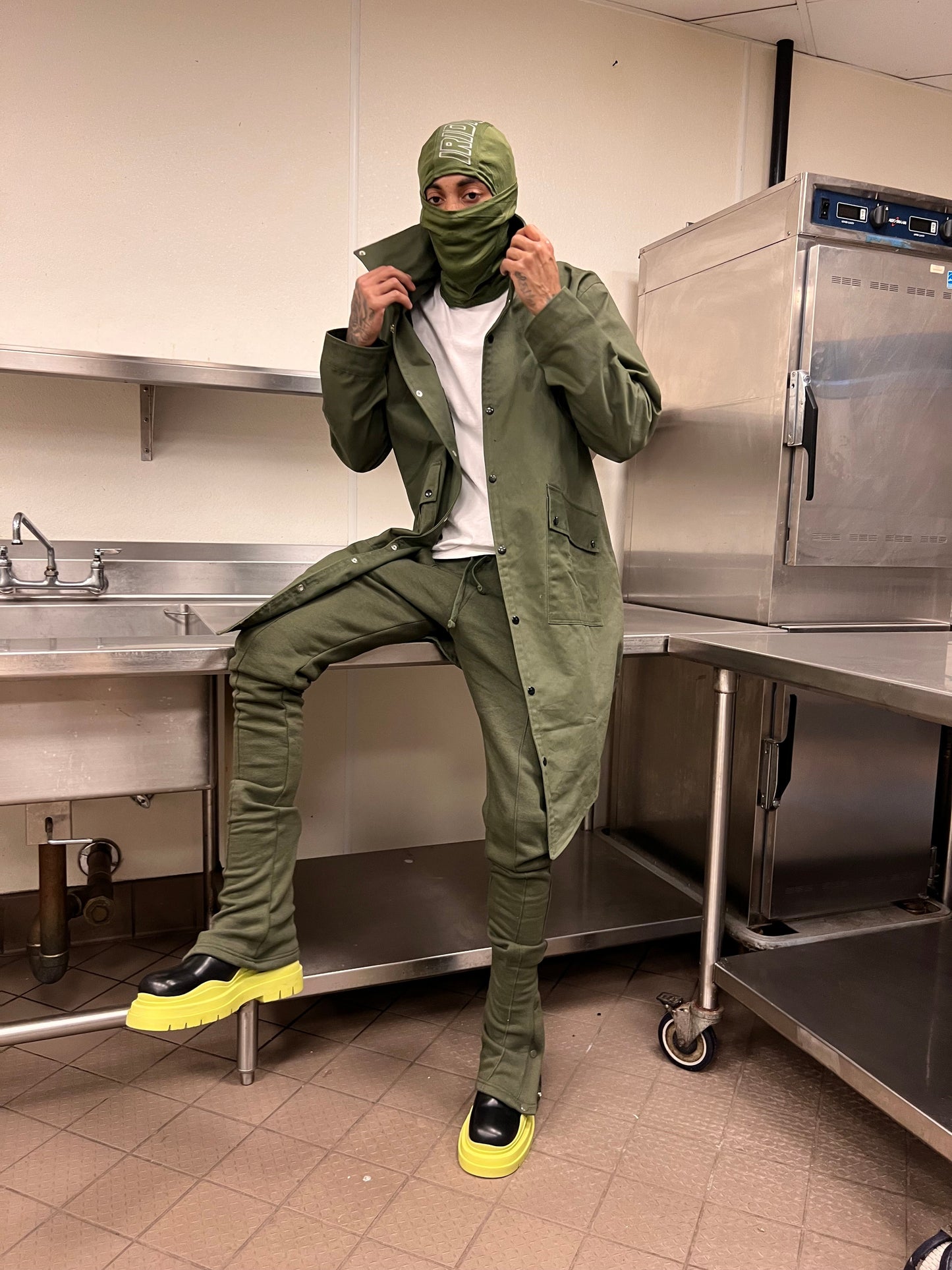 Khaki V Trench Coat