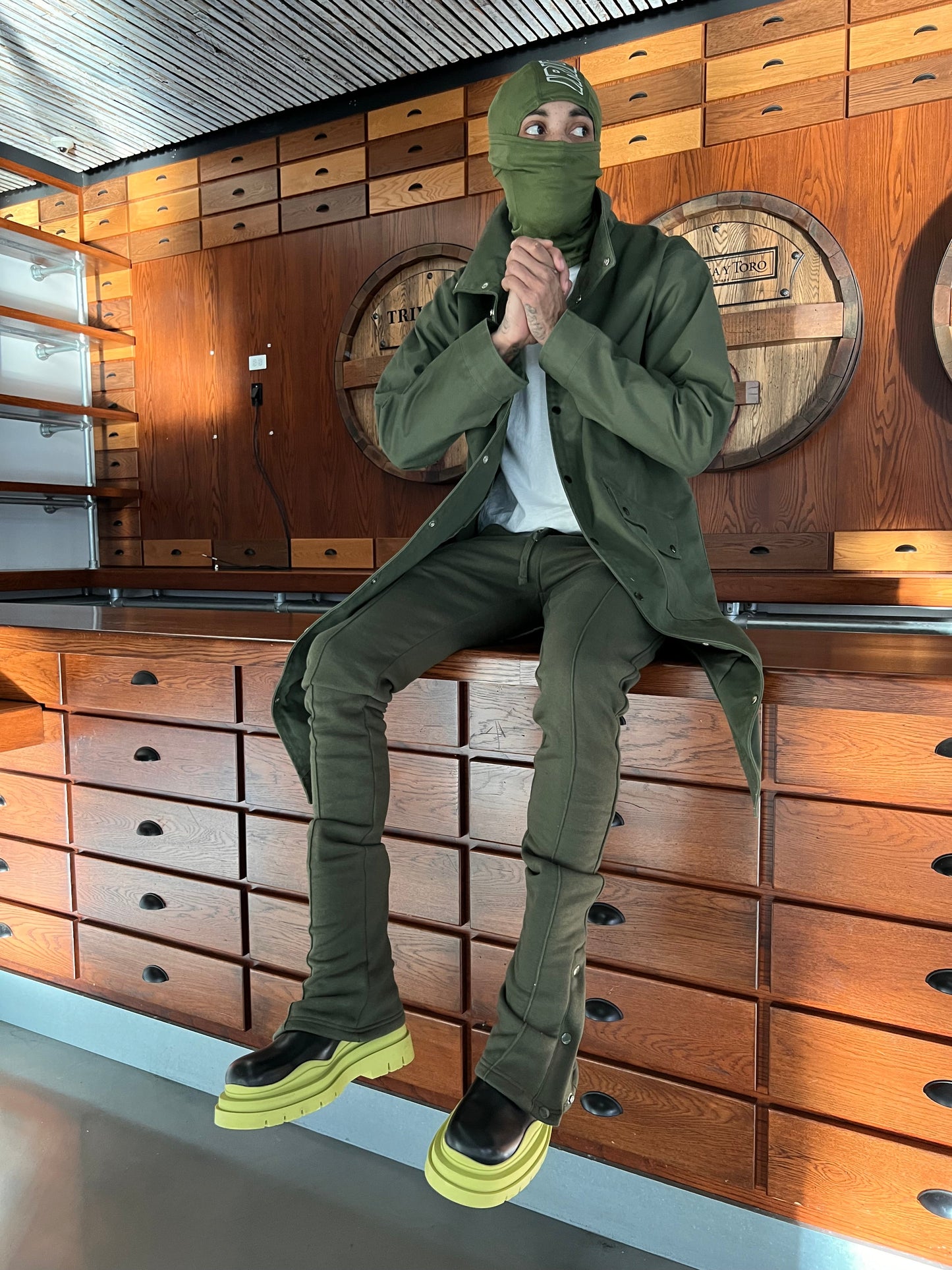 Khaki V Trench Coat
