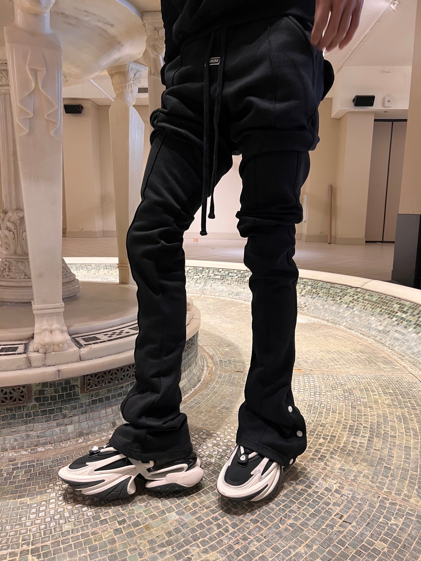 Black Stacked Joggers