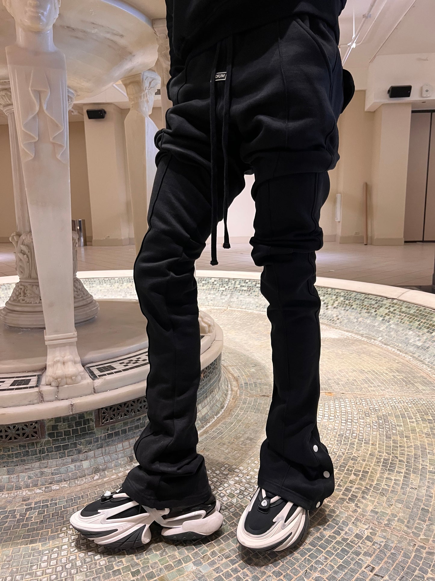 Black Stacked Joggers