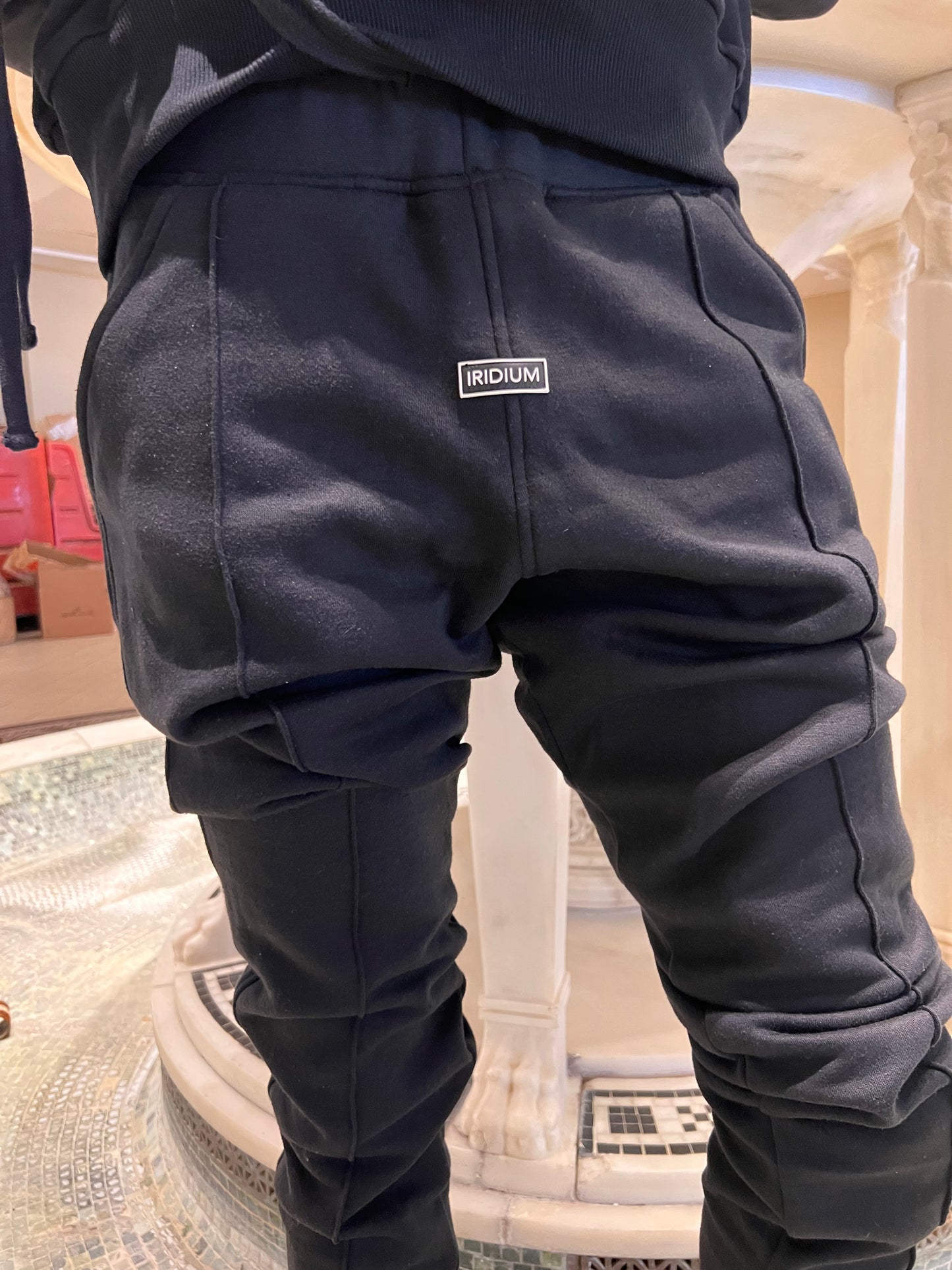 Black Stacked Joggers