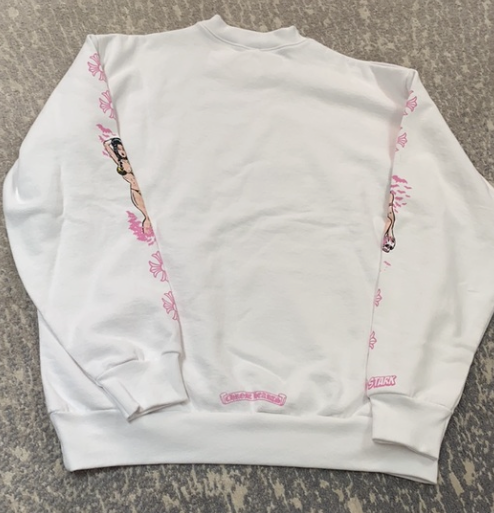 Chrome Hearts Deadly Doll Jesse Jo Starks Crewneck (White/Pink)