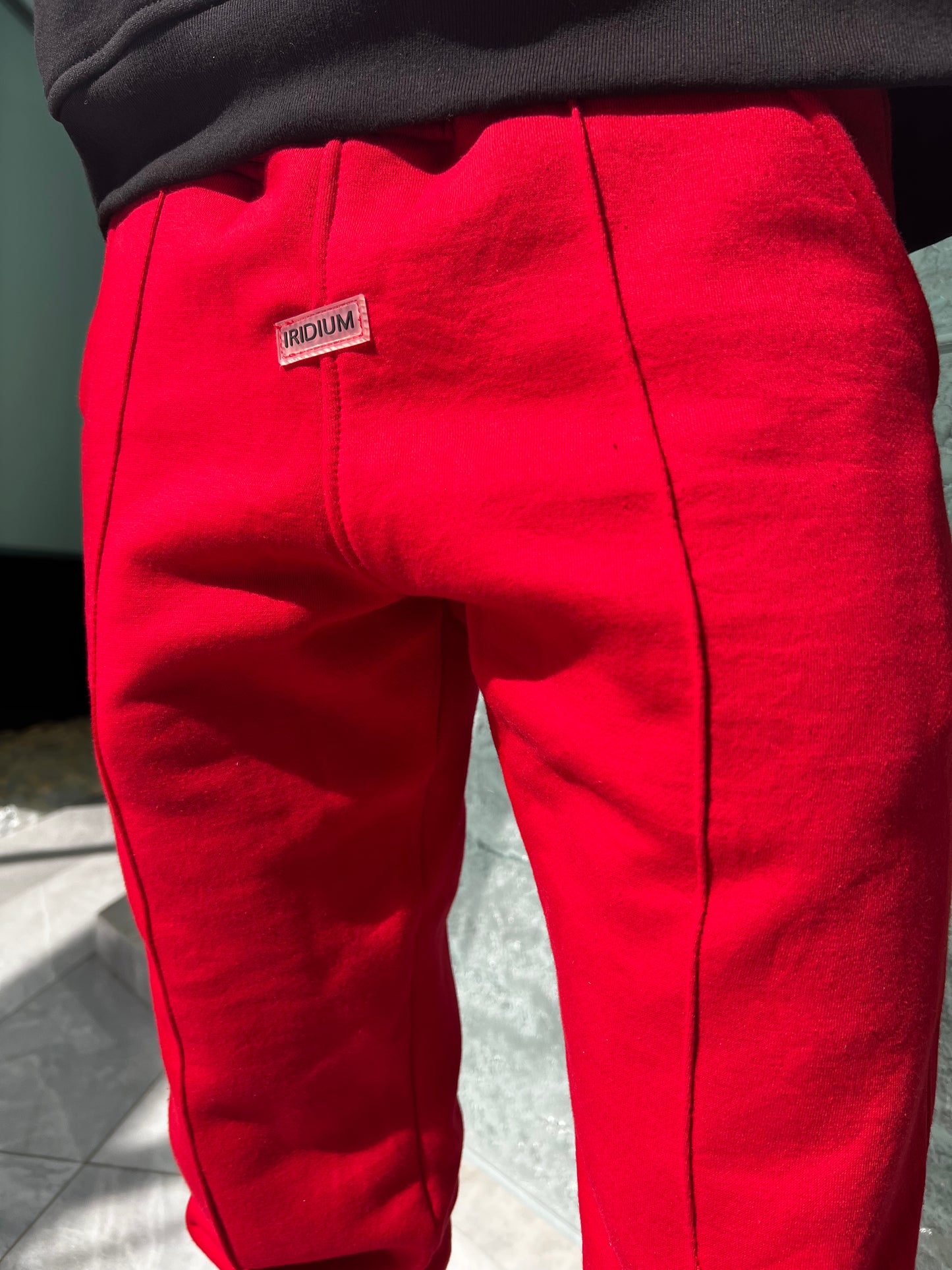 Red Stacked Joggers