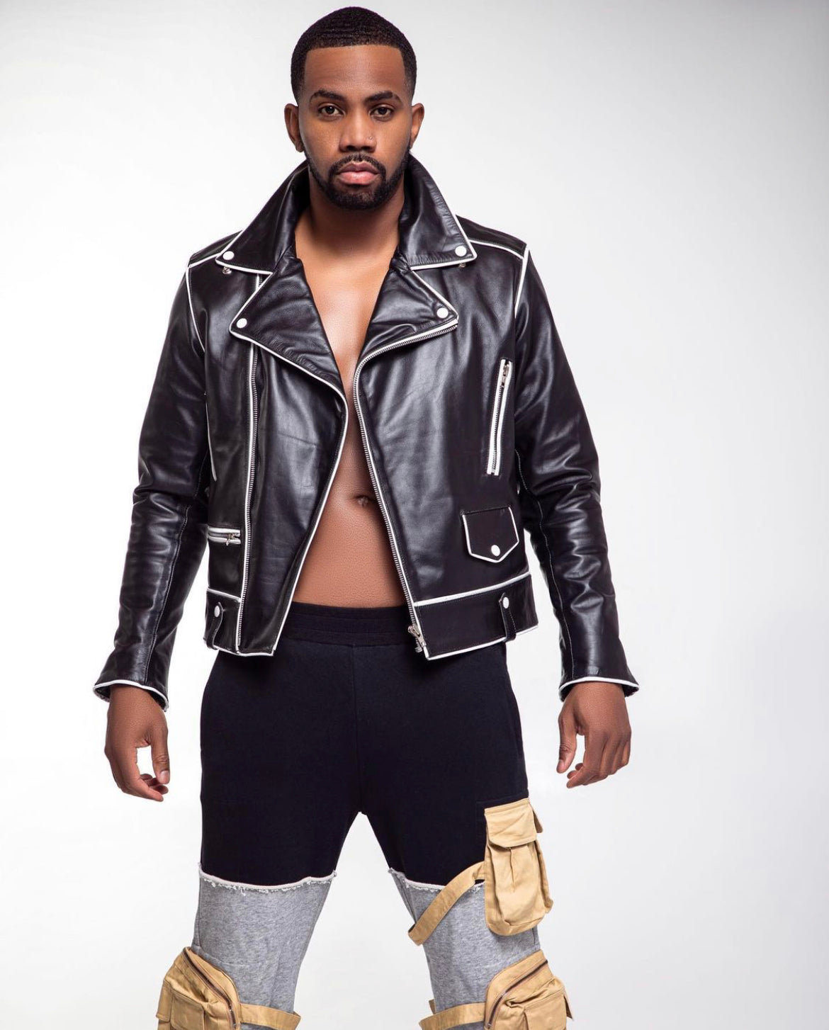 White lines motorcycle jacket