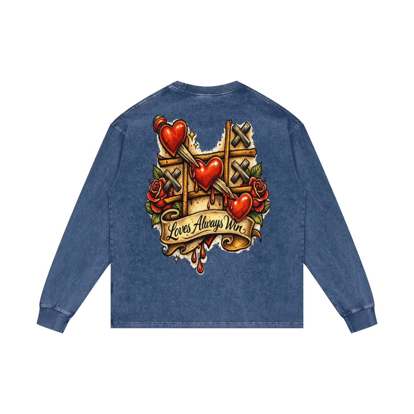 Love Wins Acid Wash Oversize Long Sleeve T-Shirt