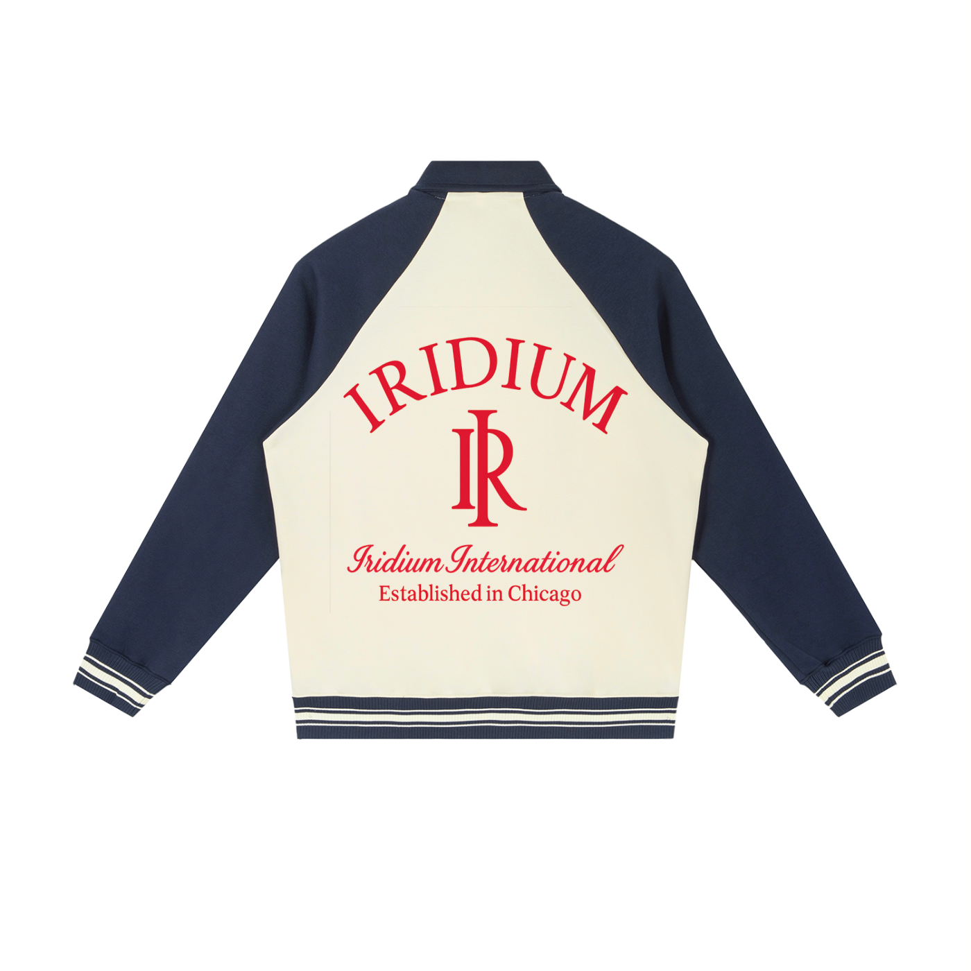 Iridium Contrast Raglan Sleeve Baseball Jacket