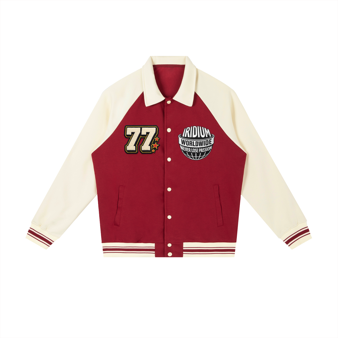 worldwide Raglan Sleeve Baseball Jacket