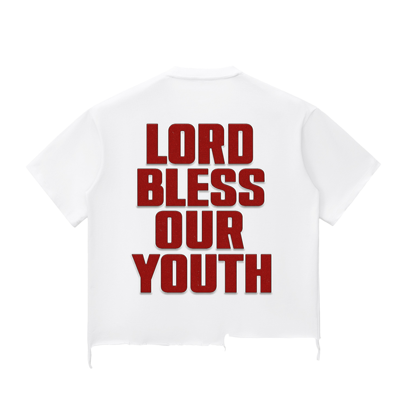 Bless Our Youth Wash Raw-Hem Boxy T-shirt