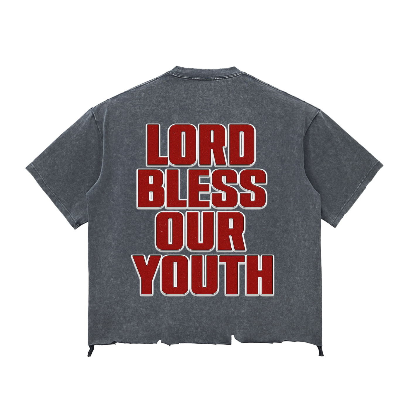 Bless Our Youth Wash Raw-Hem Boxy T-shirt