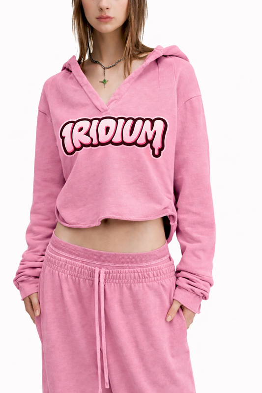 Shawty Pink Vintage Washed Raw Edge Hoodie