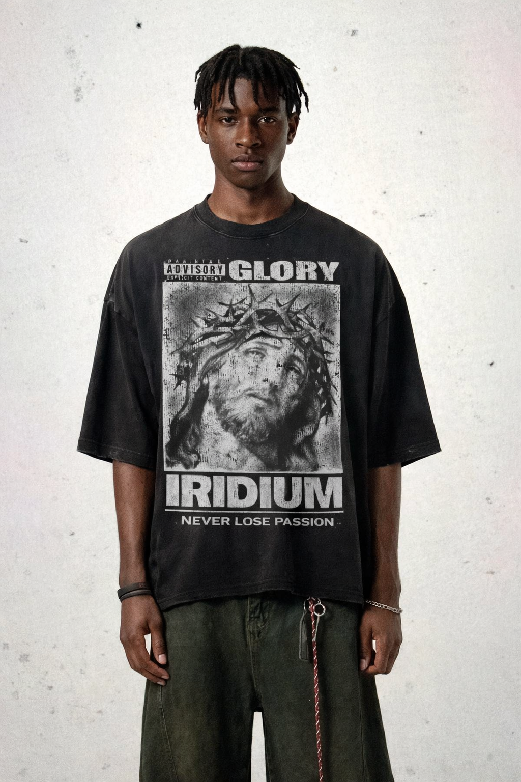 Bless Our Youth Wash Raw-Hem Boxy T-shirt