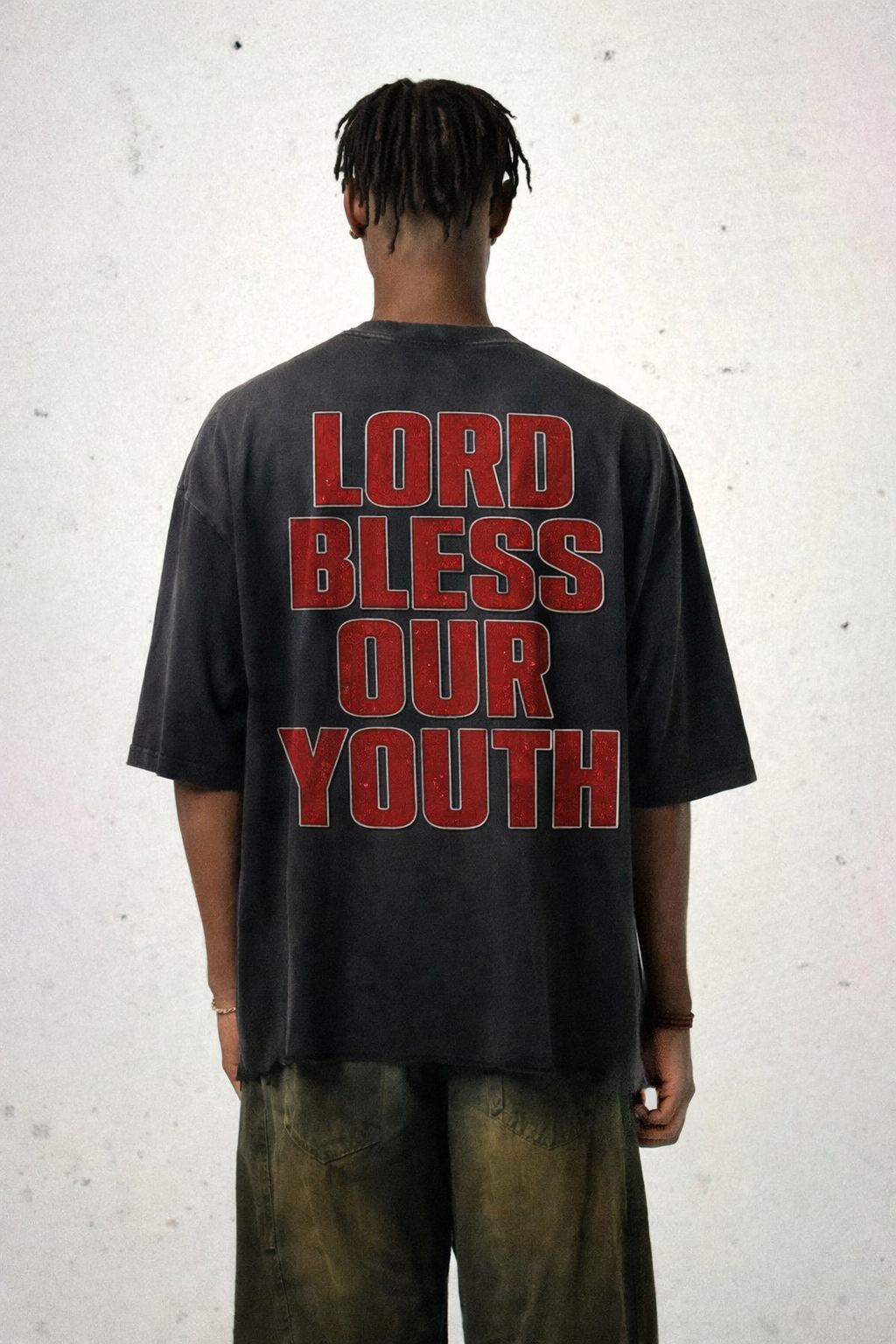 Bless Our Youth Wash Raw-Hem Boxy T-shirt
