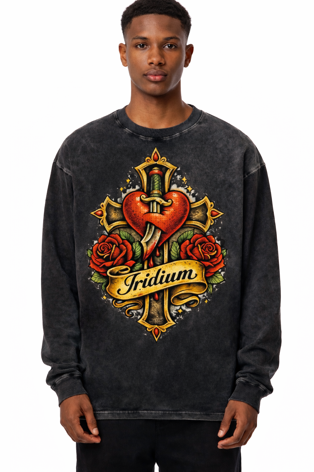 Love Wins Acid Wash Oversize Long Sleeve T-Shirt