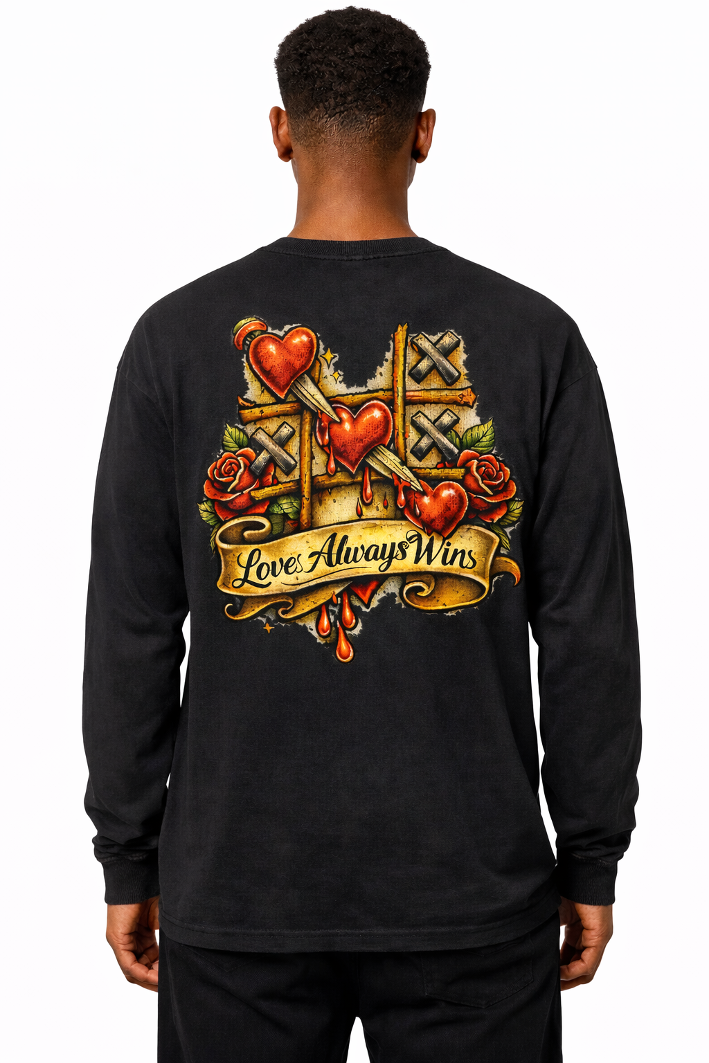 Love Wins Acid Wash Oversize Long Sleeve T-Shirt