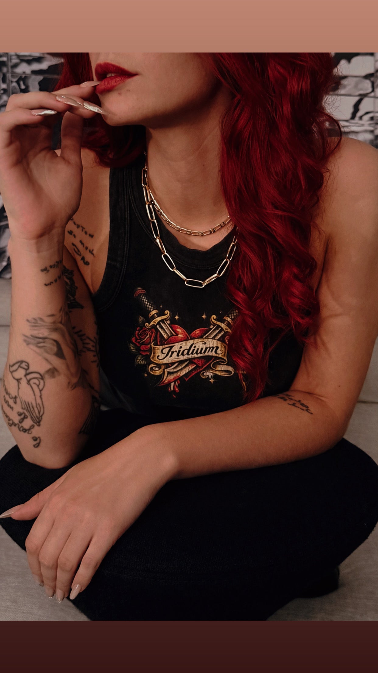 Heart Snow Washed Tank Top