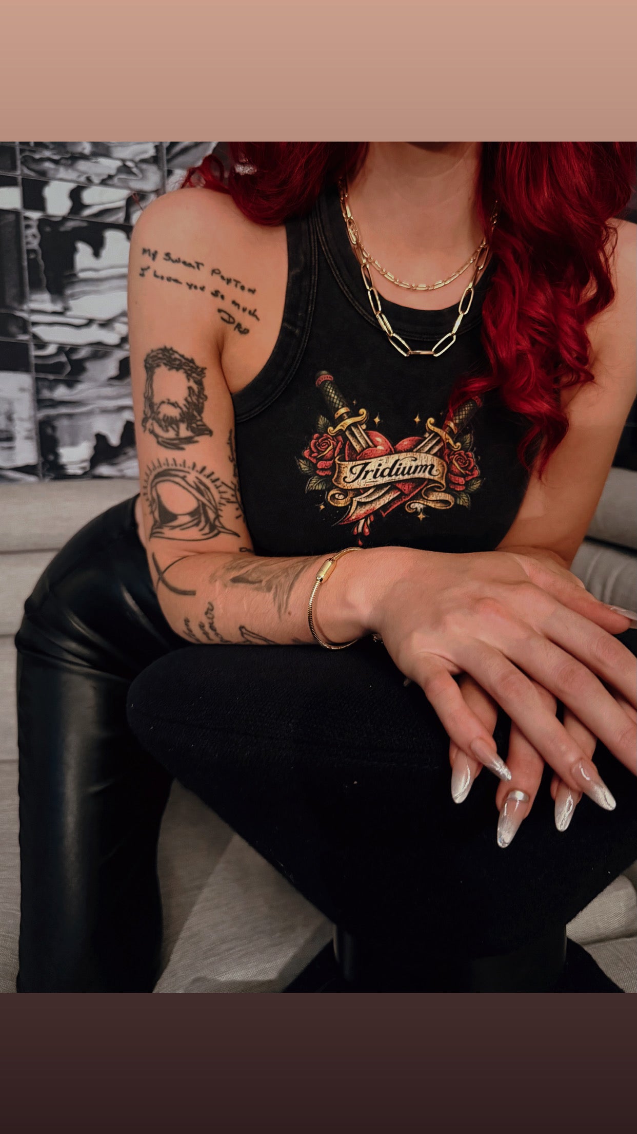 Heart Snow Washed Tank Top