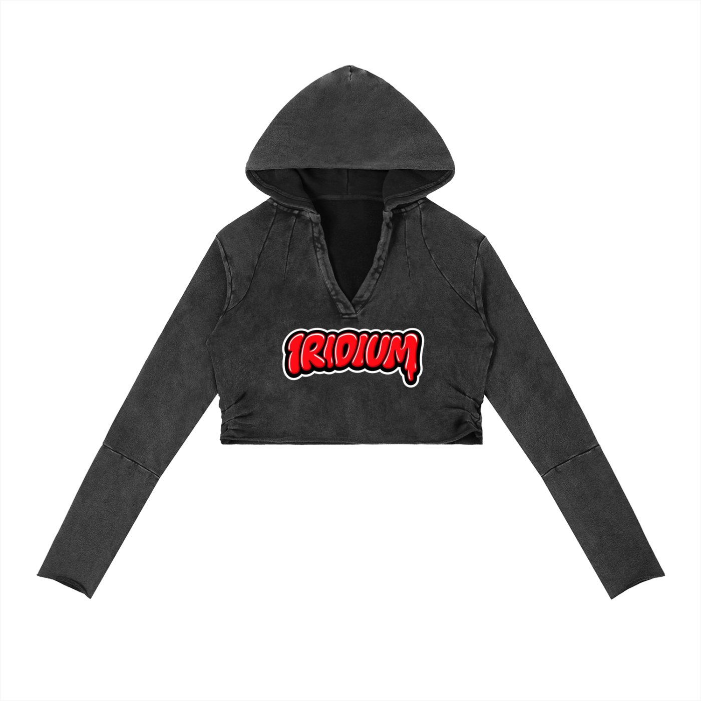 Shawty black Washed Raw Edge Hoodie