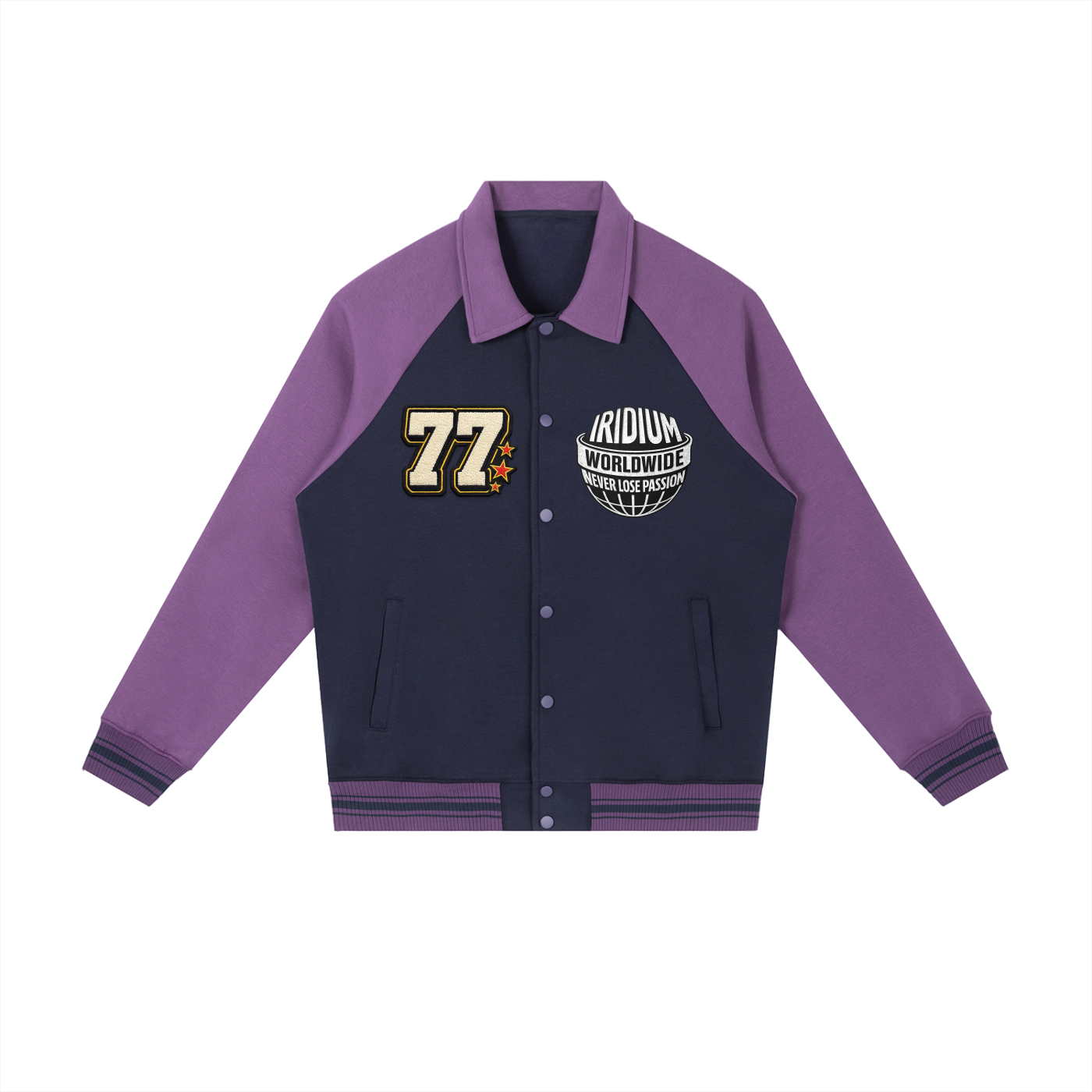 worldwide Raglan Sleeve Baseball Jacket