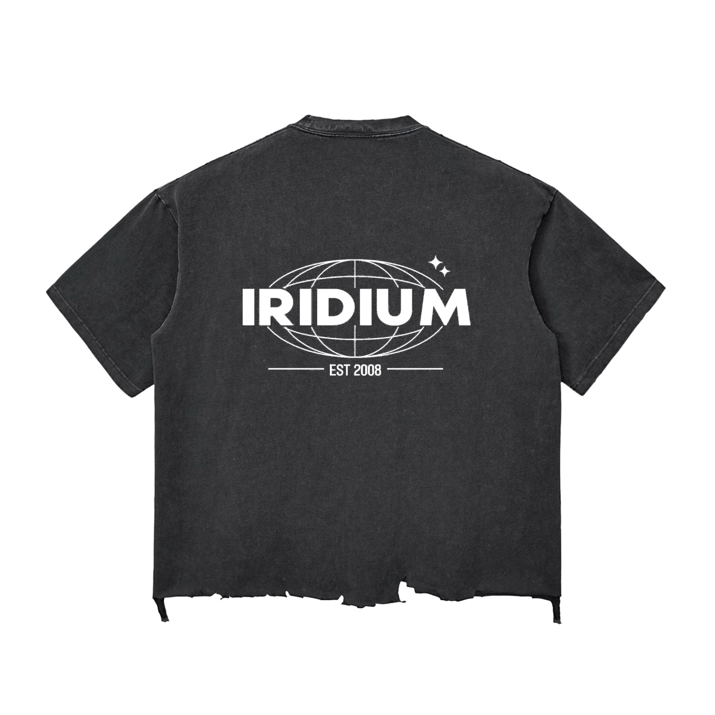 Wolves Stone Wash Raw-Hem Boxy T-shirt