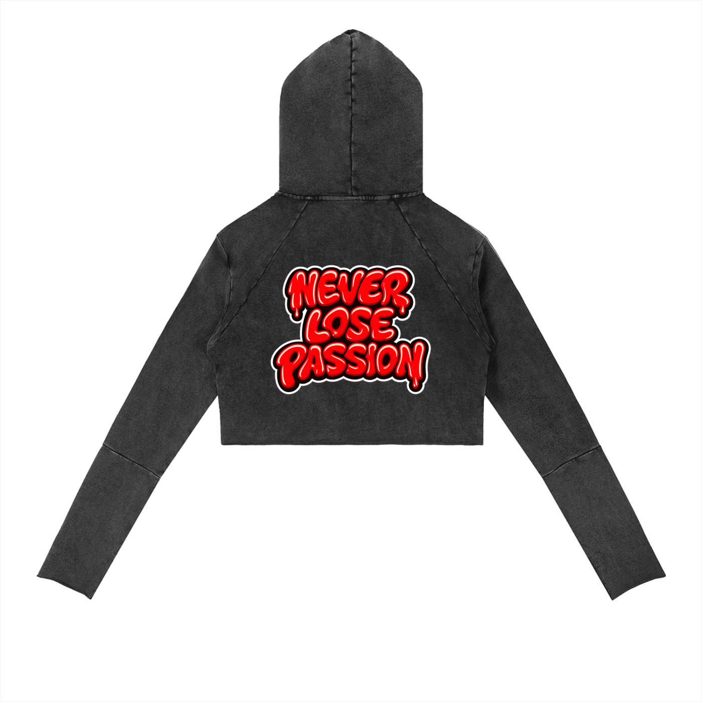 Shawty black Washed Raw Edge Hoodie