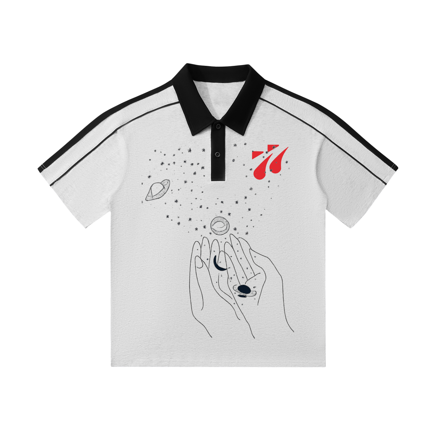Contrast Collar Short-Sleeve Polo Shirt