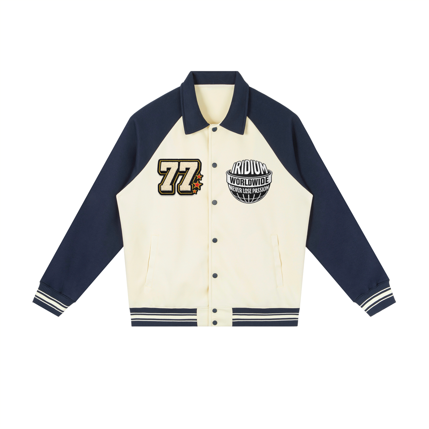 worldwide Raglan Sleeve Baseball Jacket
