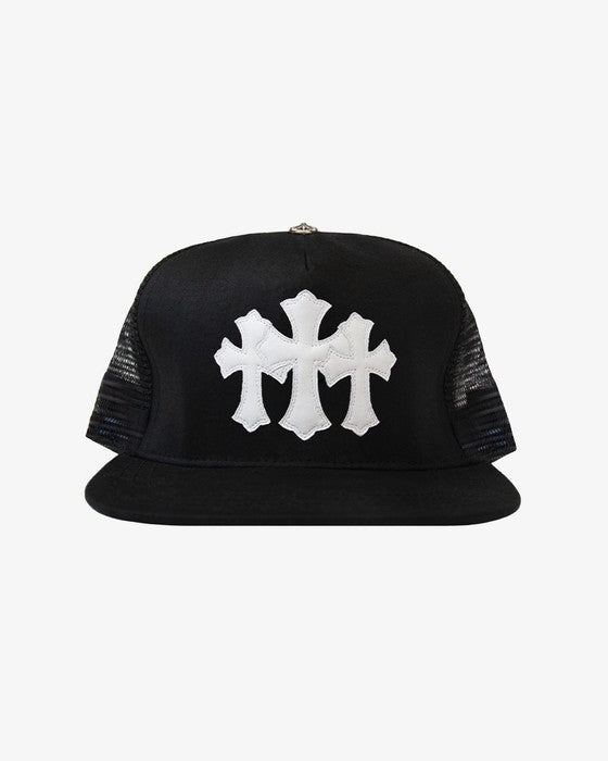 Chrome Hearts Tri-Cross Black/White Trucker Hat