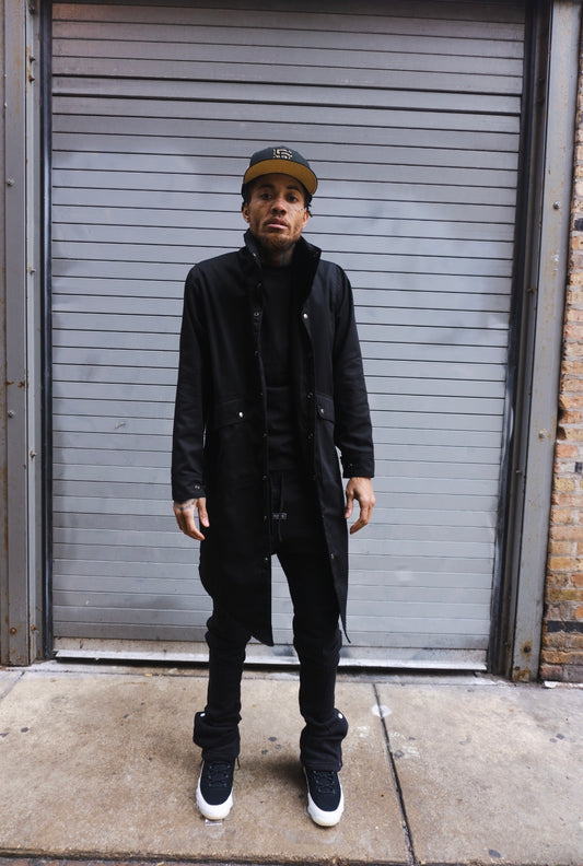 Black V Trench Coat