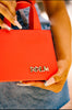 Vermillion small leather bag  (Free shipping )