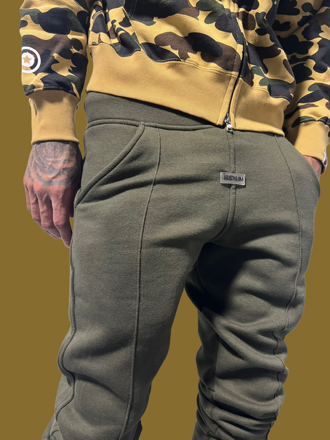 Green Stacked Joggers