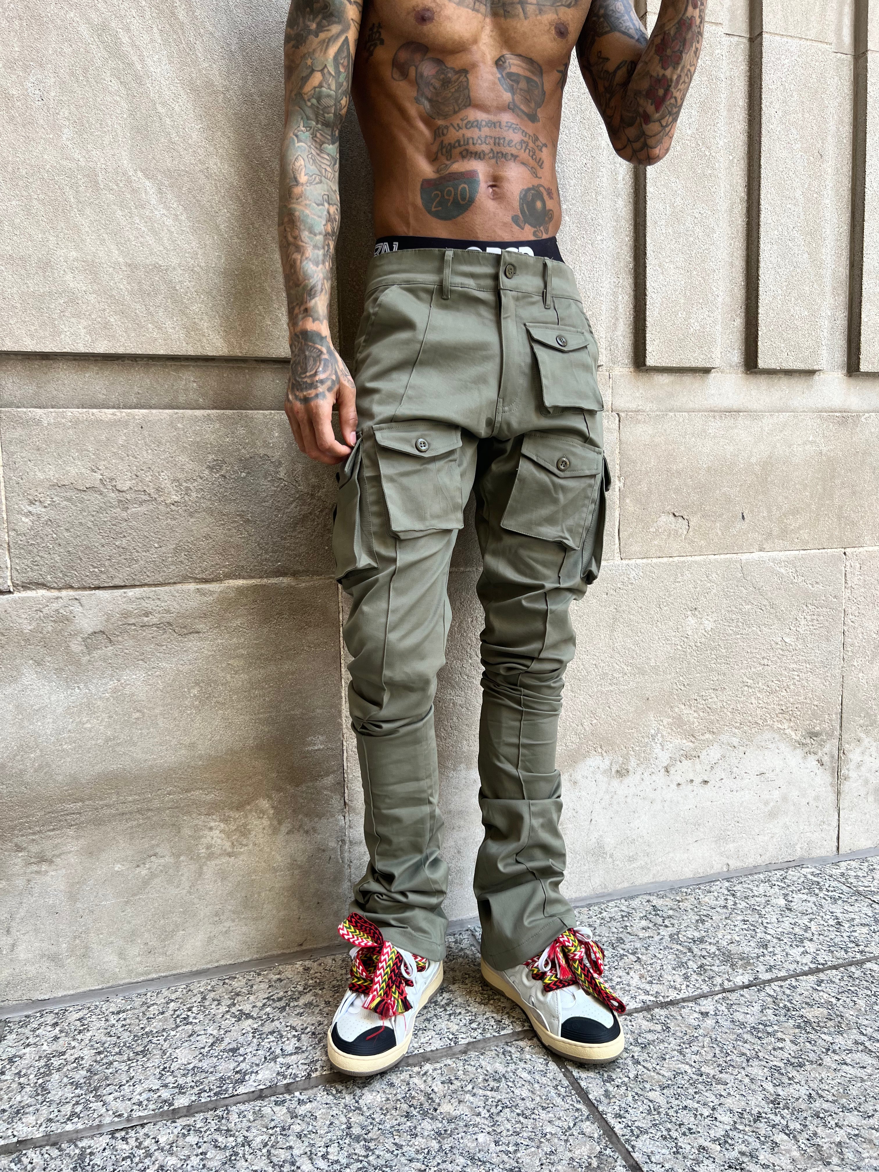 Iridium Clothing Co Green Stacked Cargo Pants XL