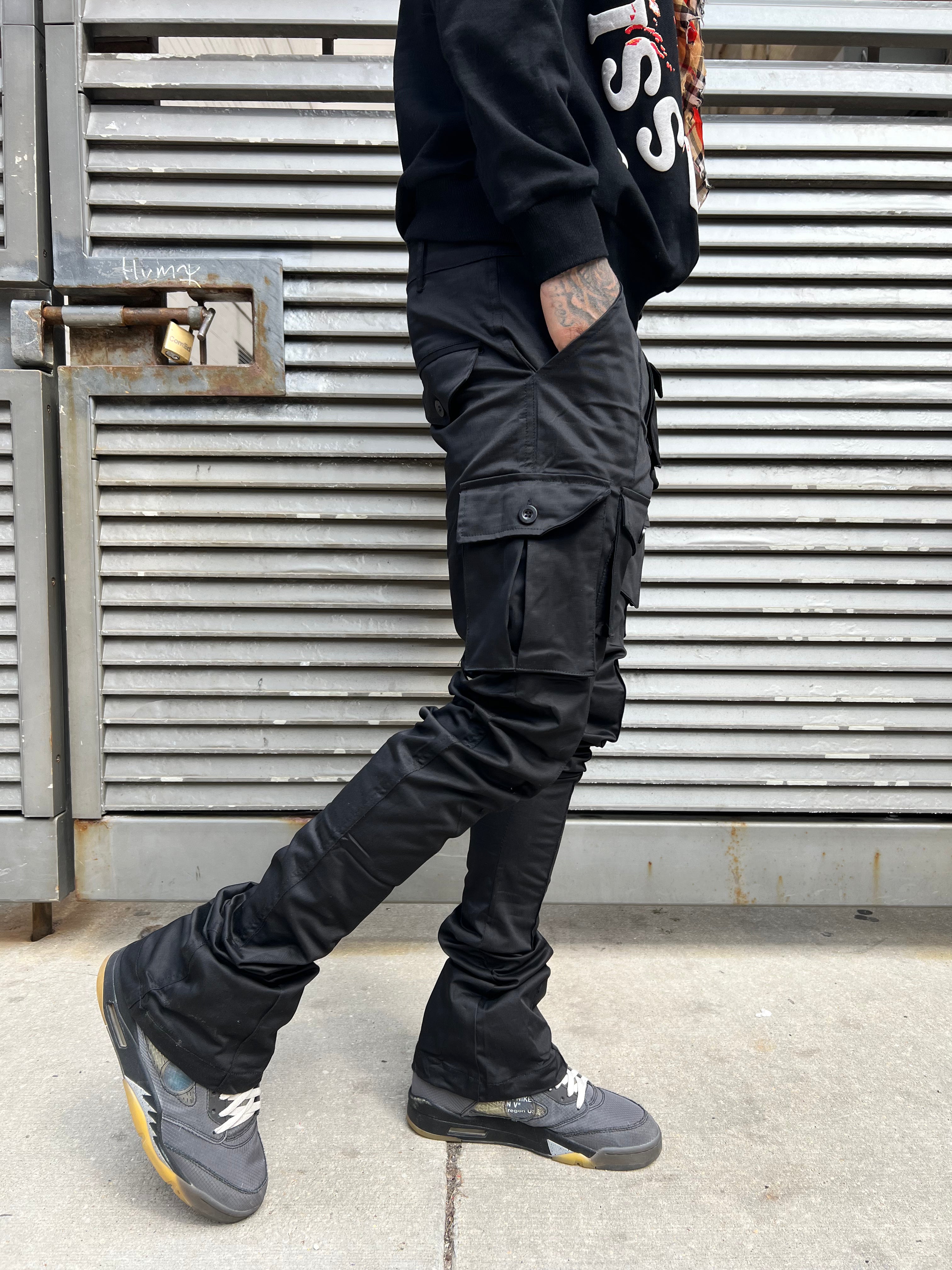Stacked cargo pants discount