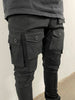 Black Stacked Cargo Pants
